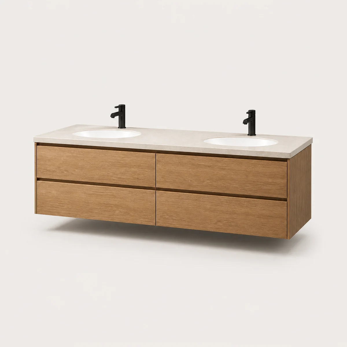 Floating double vanity, the real-world character this definition is written to capture