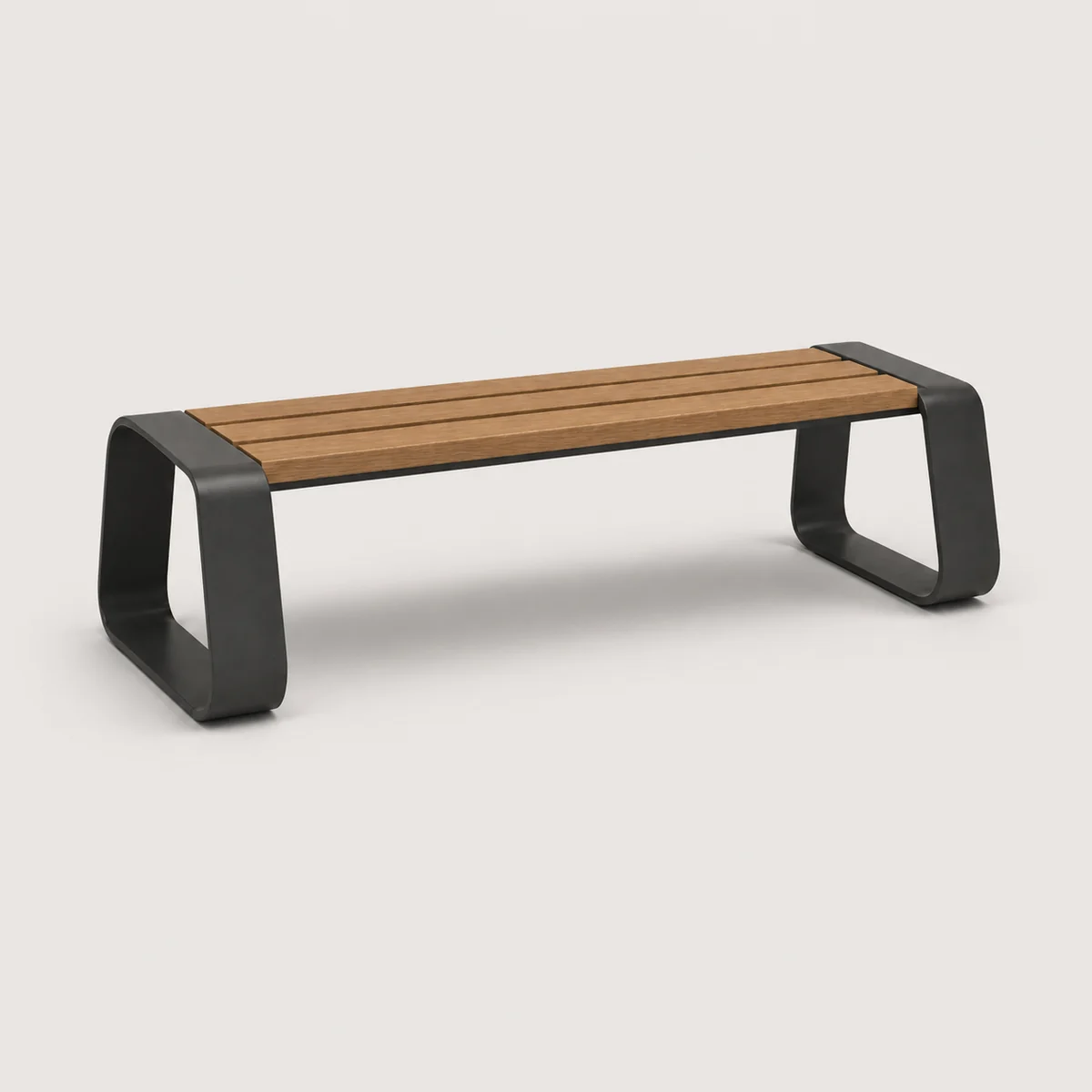 Sculptural loop bench, the real-world character this definition is written to capture