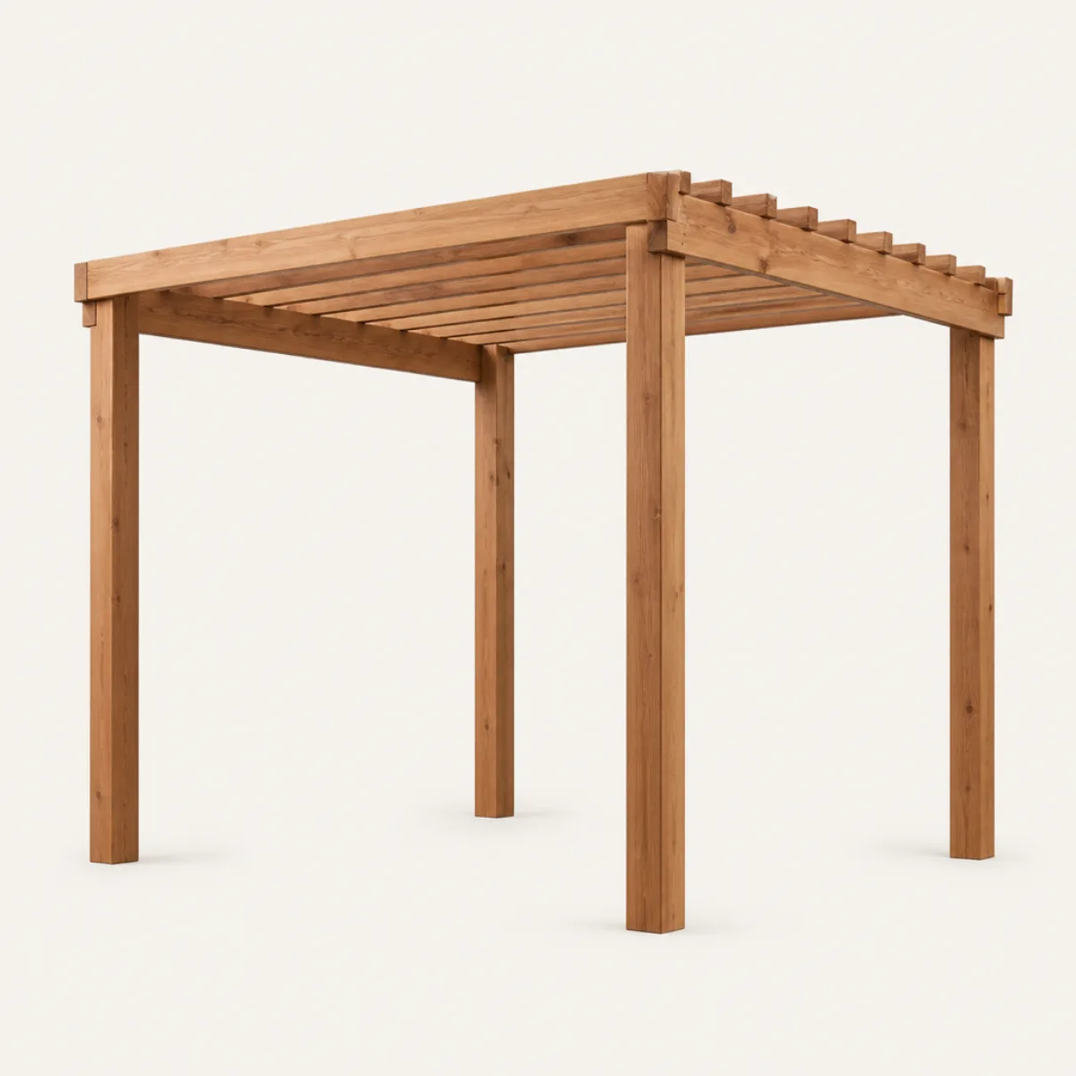 Timber pergola, the real-world character this definition is written to capture
