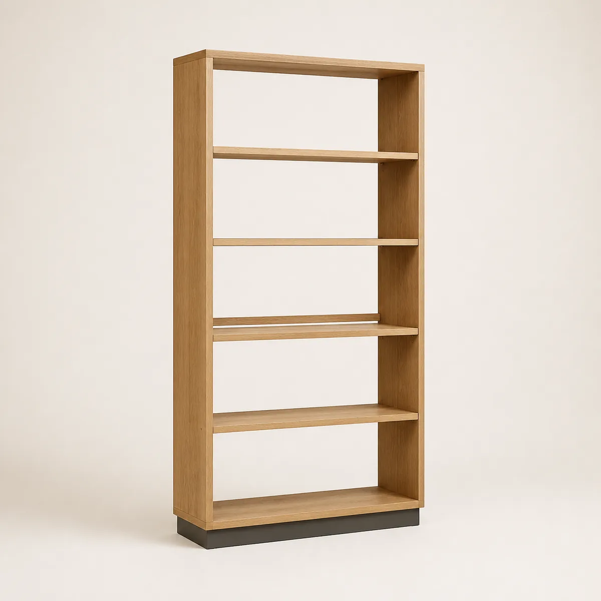 Warm oak bookcase, the real-world character this definition is written to capture