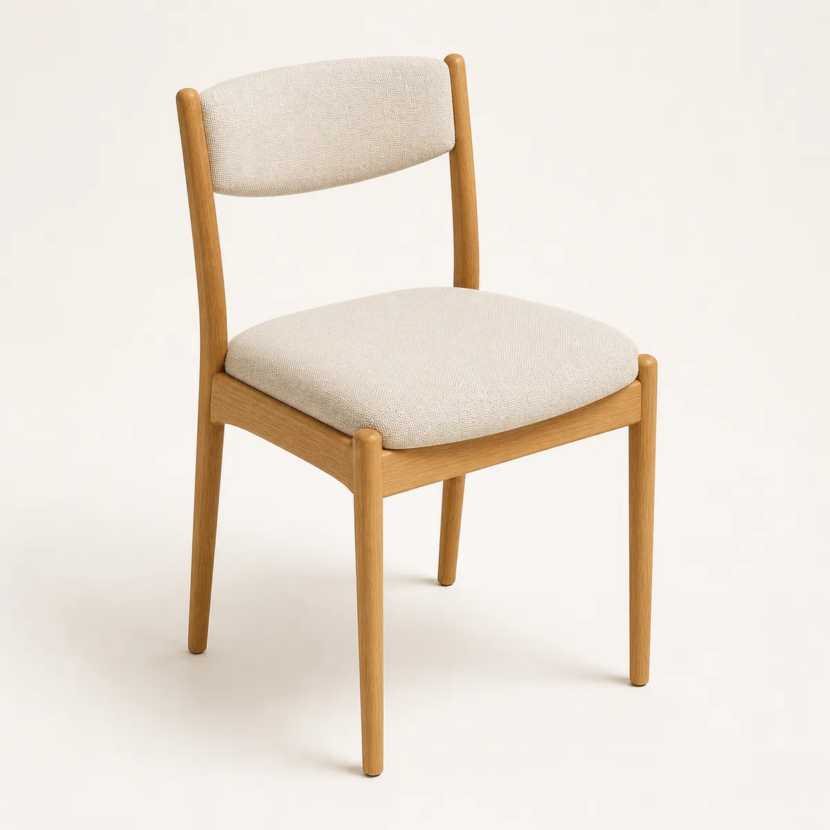 Warm oak dining chair, the real-world character this definition is written to capture