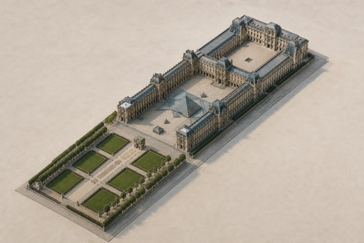 Authored reference of Louvre Palace & Grand Louvre